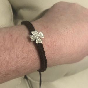 Brown cotton braided bracelet